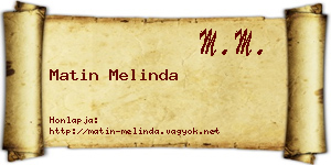 Matin Melinda névjegykártya