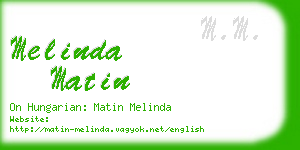 melinda matin business card